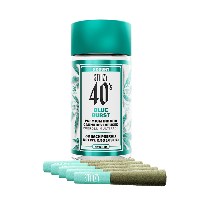 STIIIZY - BLUE BURST - .5G 40's Infused Preroll 5 Pack, Infused Pre-Rolls