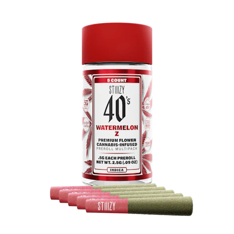 STIIIZY - WATERMELON Z - .5G 40's Infused Mini Preroll 5 Pack, Infused Pre-Rolls