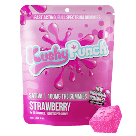 Kushy Punch - Sativa Strawberry INDIVIDUAL GUMMIES 100MG