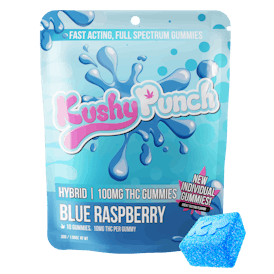 Kushy Punch - Hybrid Blue Raspberry INDIVIDUAL GUMMIES 100MG