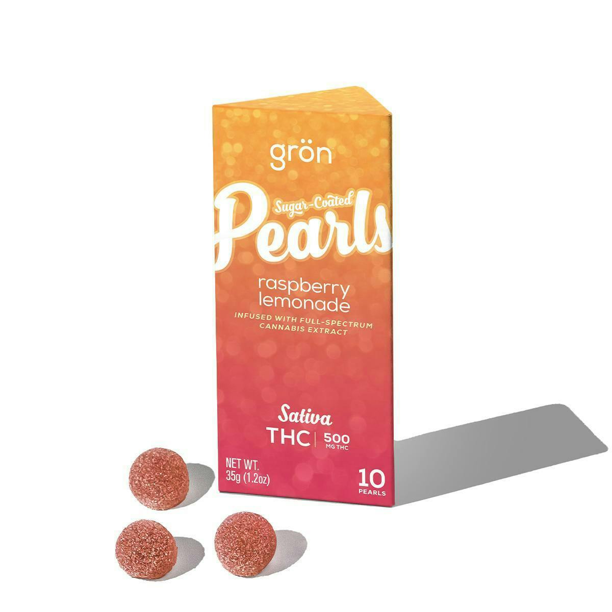 Grön THC Raspberry Lemonade Pearls - Sativa - 500mg by Grön Edibles