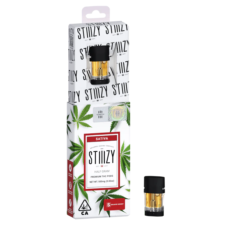STIIIZY Vape Cartridge - ORANGE SUNSET .5G Original THC Pod - STIIIZY, Cartridges