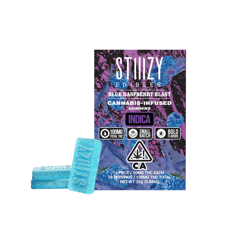STIIIZY - BLUE RASPBERRY BLAST - Gummies 100mg THC Edible, Edibles