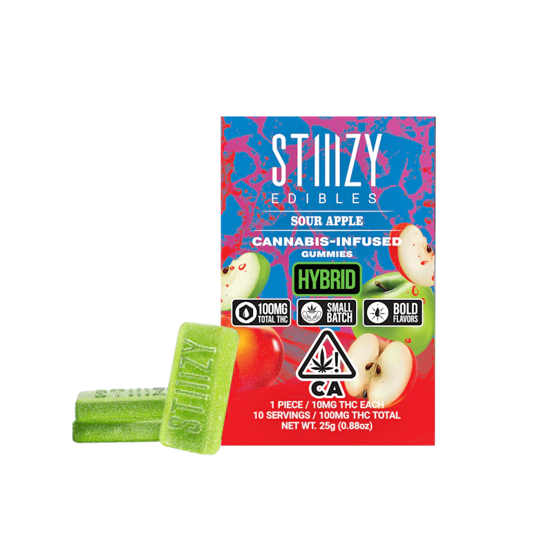 STIIIZY - SOUR APPLE - Gummies 100mg THC Edible, Edibles
