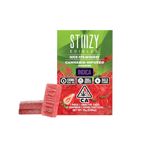 STIIIZY - SOUR STRAWBERRY - Gummies 100mg THC Edible, Edibles