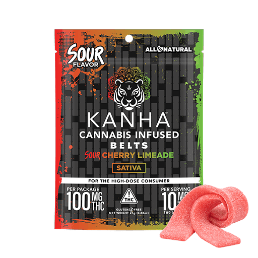 KANHA | Belts | Sour Cherry Limeade | Sativa | 100mg THC | 2-pack