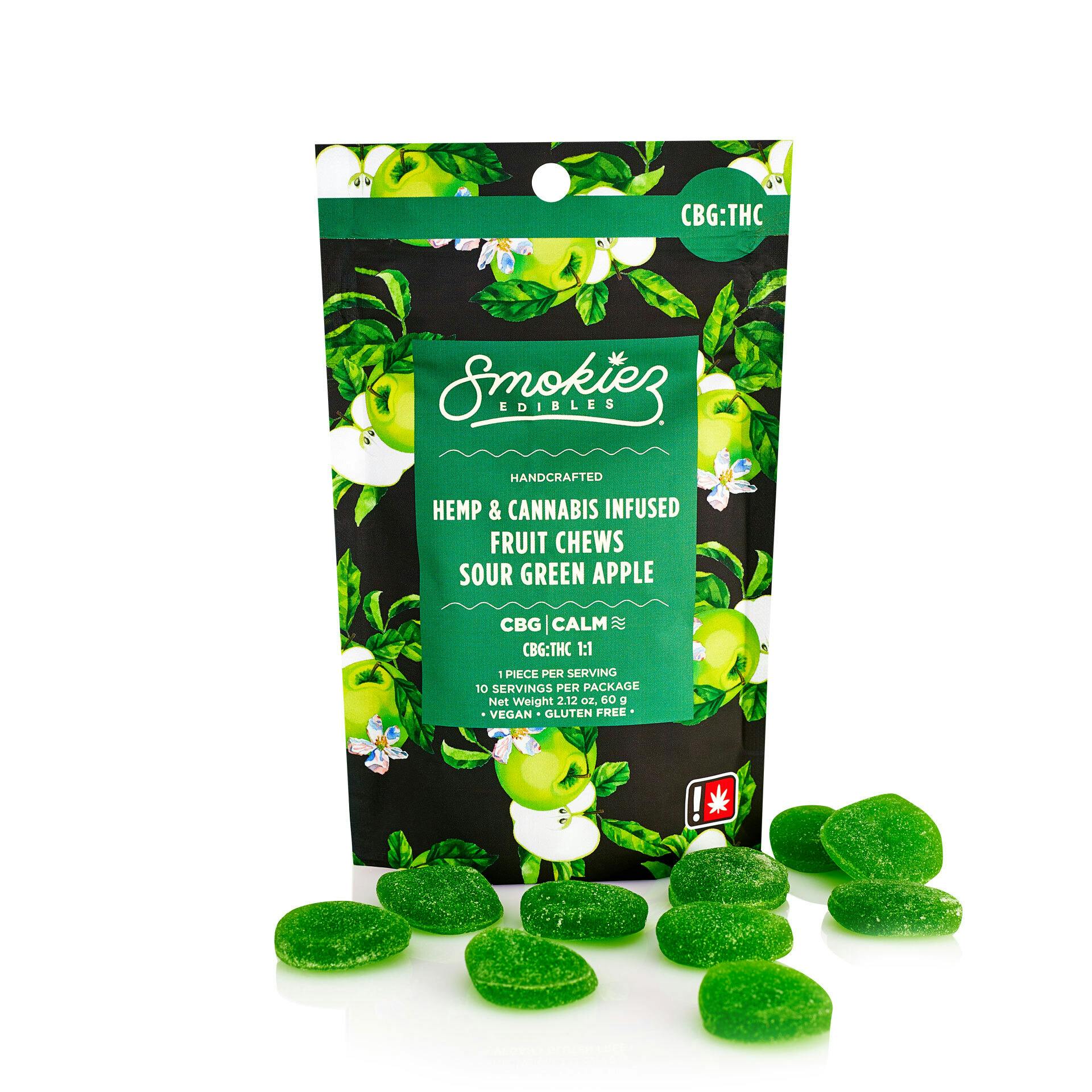 Smokiez Edibles — Sour Green Apple - Fruit Chews - Or