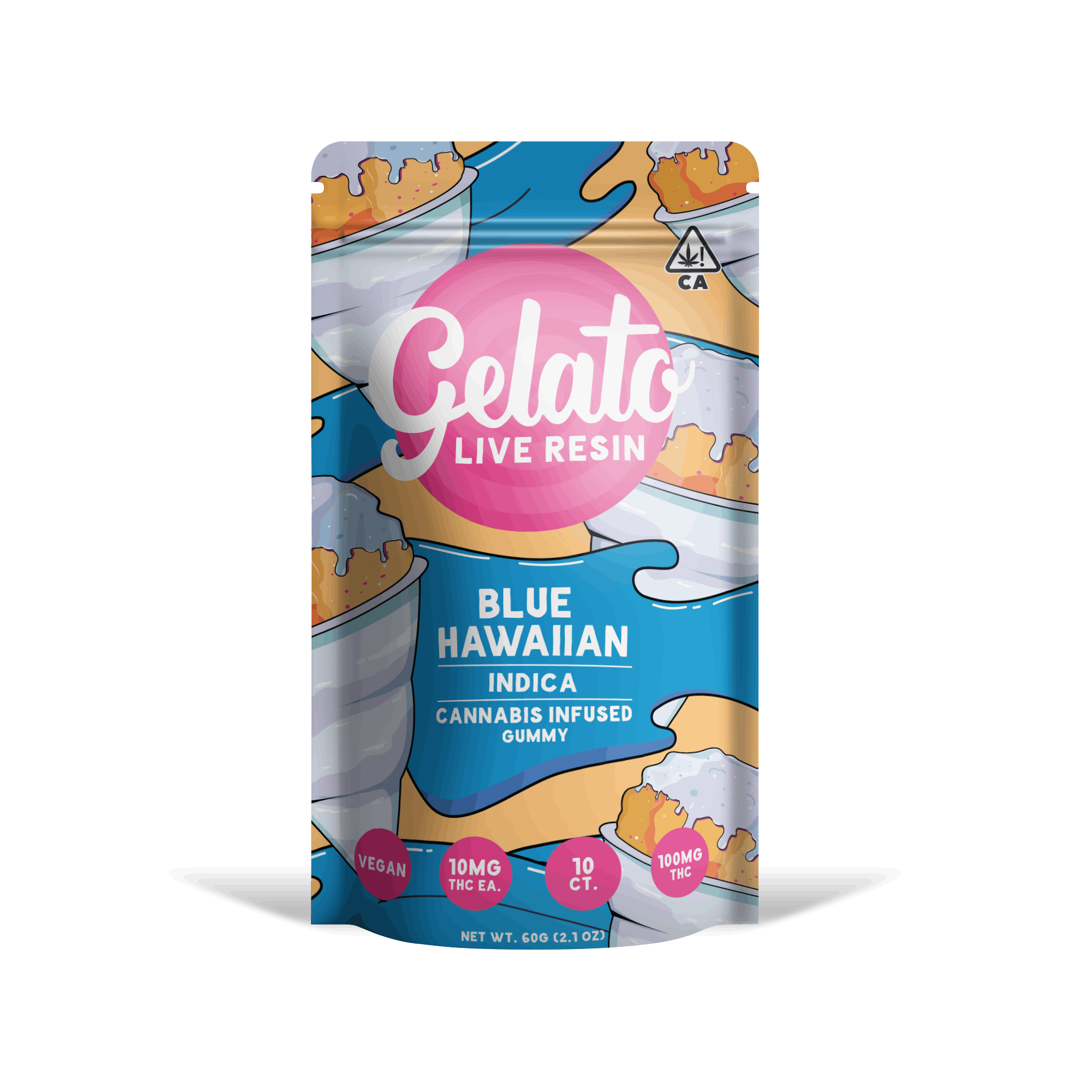 Gelato | Blue Hawaiian Gummies | 200mg | 10ct | 20mg/ea - Gelato