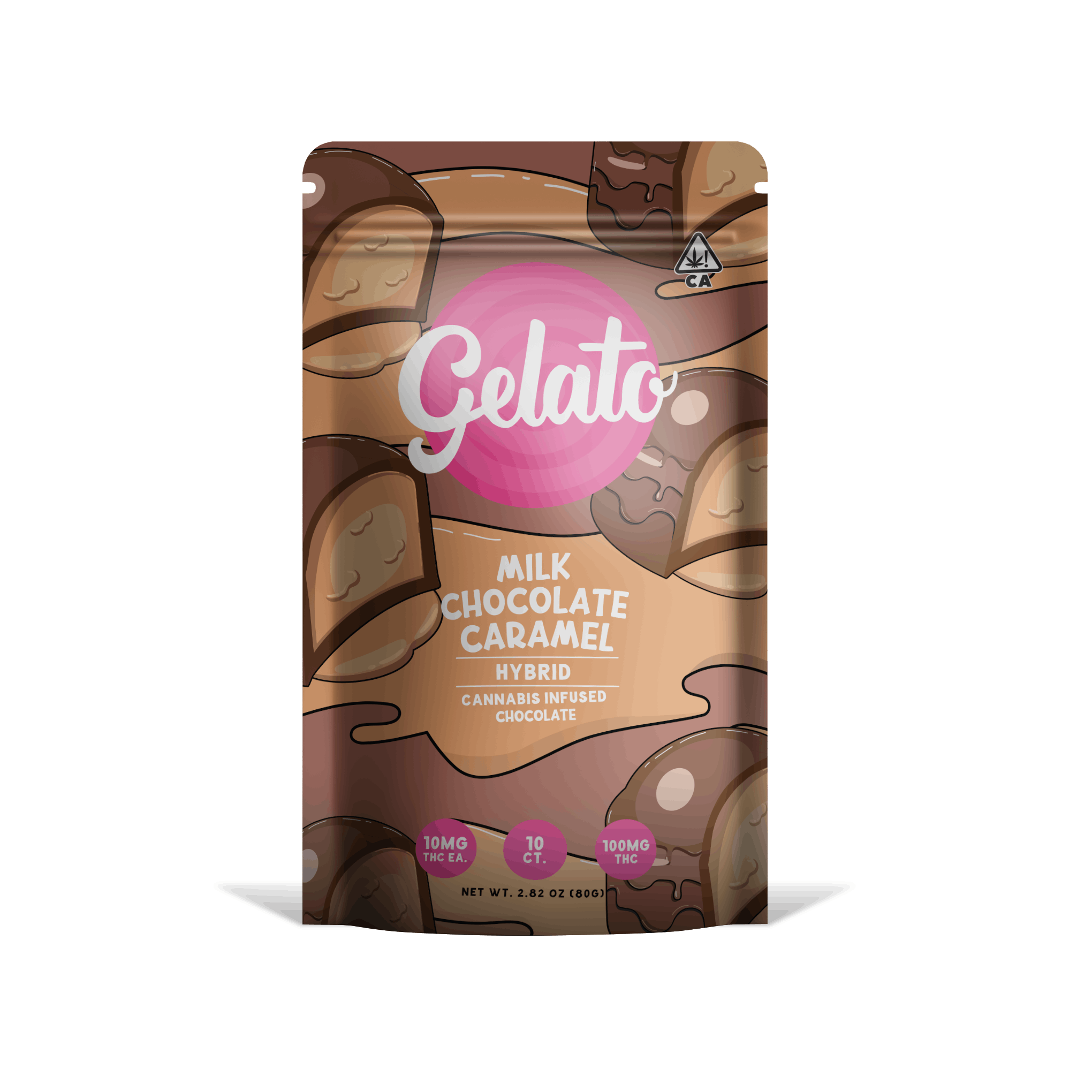 Milk Chocolate Caramel Chocolate Bar 100mg - Gelato