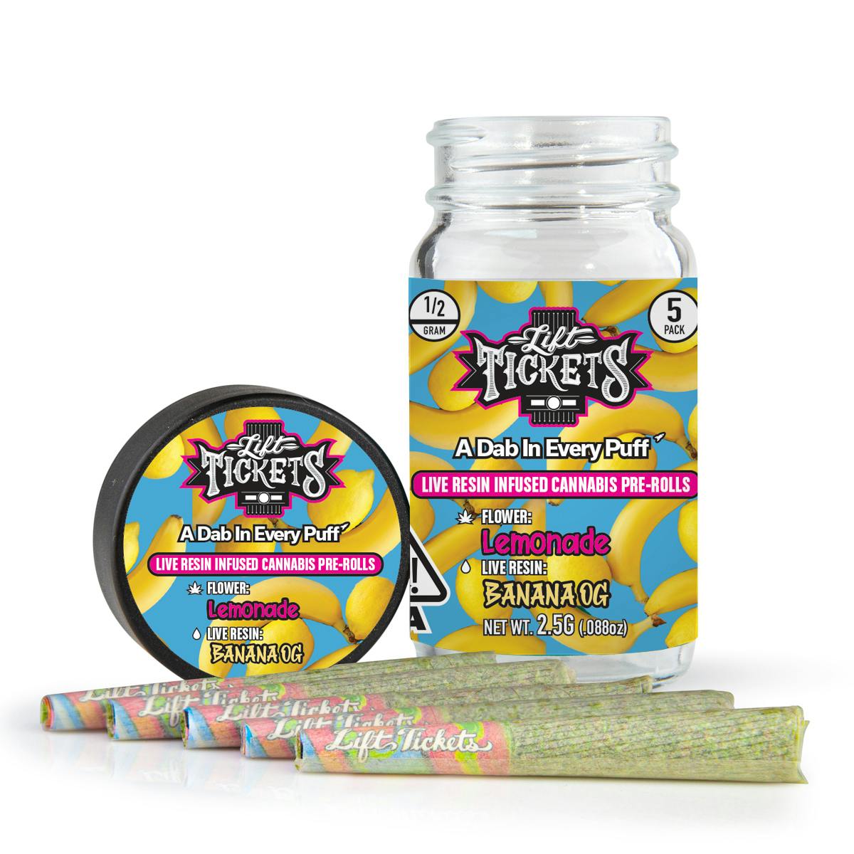 Lemonade x Banana OG - Infused Pre-Roll 5-Pack - Lift Tickets