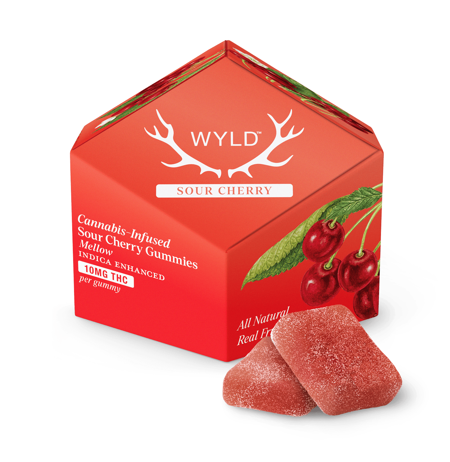 Wyld — Sour Cherry Indica Enhanced Gummies - 100mg - 10ct - 10mg/ea