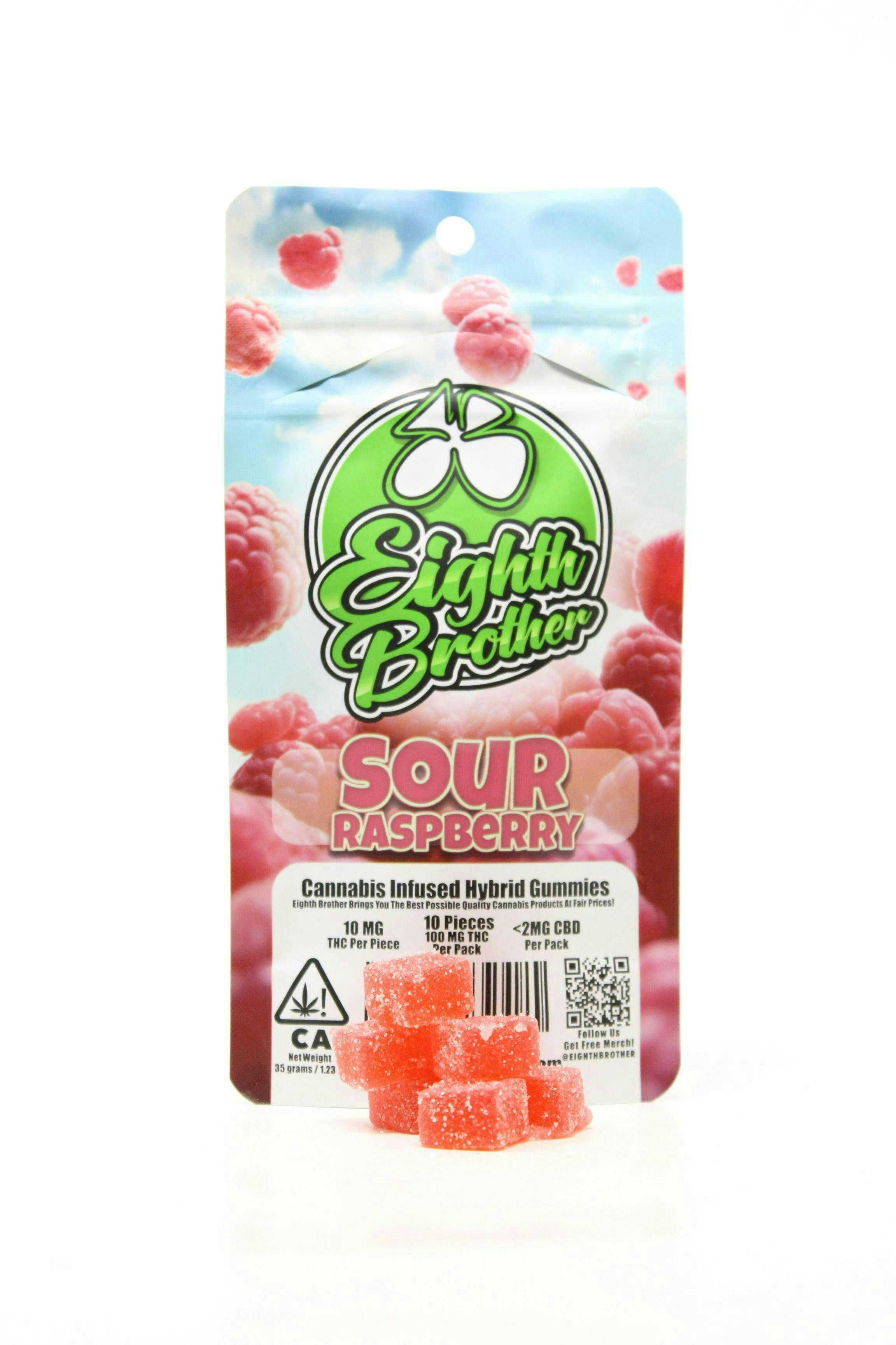 Sour Raspberry Gummies 10pk (100mg)