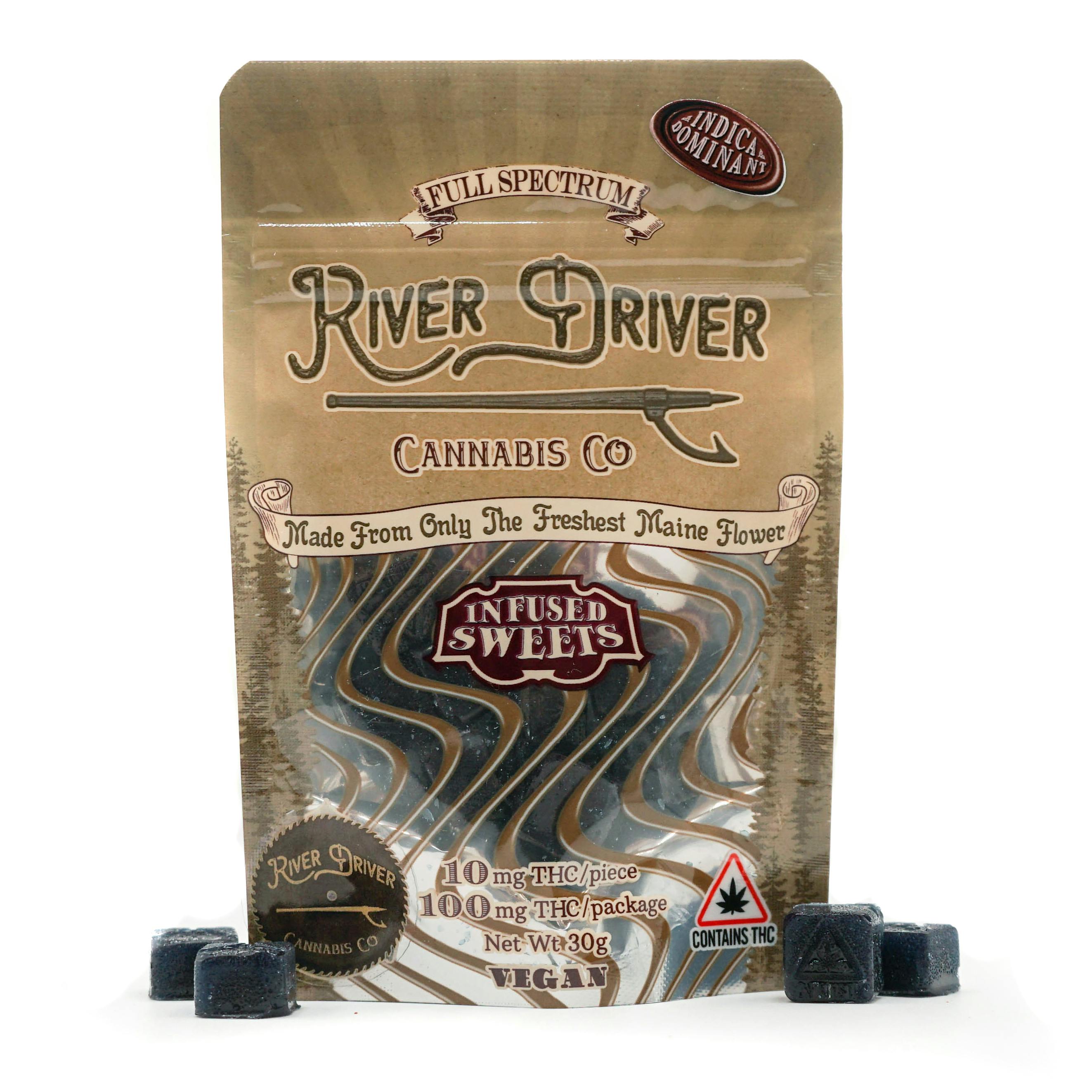 Blueberry Sweets (Indica) 10mg, 10 pack by River Driver Cannabis Co
