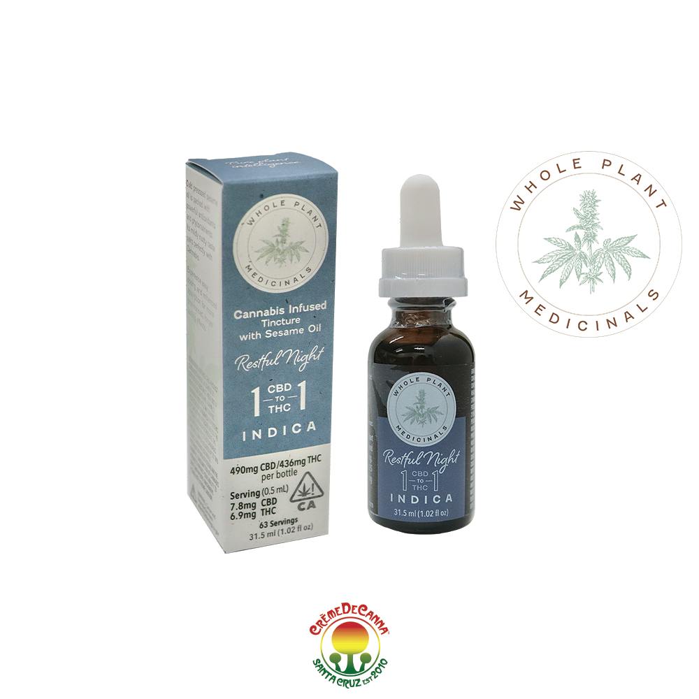 Whole Plant Medicinals Restful Night 1:1 Indica Tincture