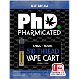 Pharmicated 510 Thread Vape Cart - 1000 mg- Blue Dream (S)