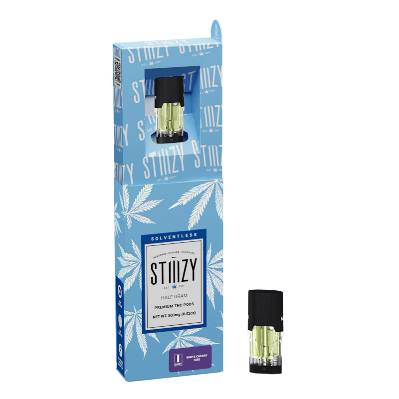 STIIIZY Vape Cartridge - WHITE CHERRY ICEE .5G Solventless Live Rosin Pod - STIIIZY, Cartridges