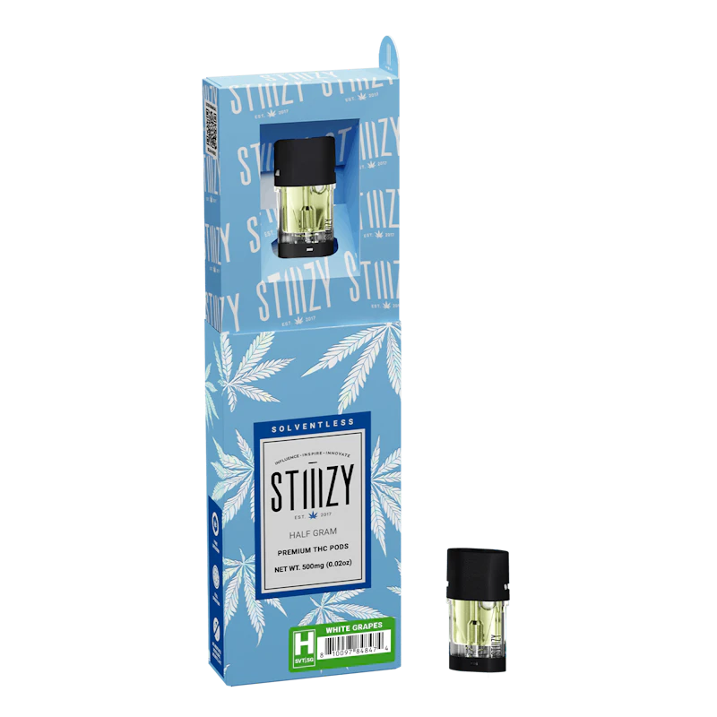 STIIIZY Vape Cartridge - WHITE GRAPES .5G Solventless Live Rosin Pod - STIIIZY, Cartridges