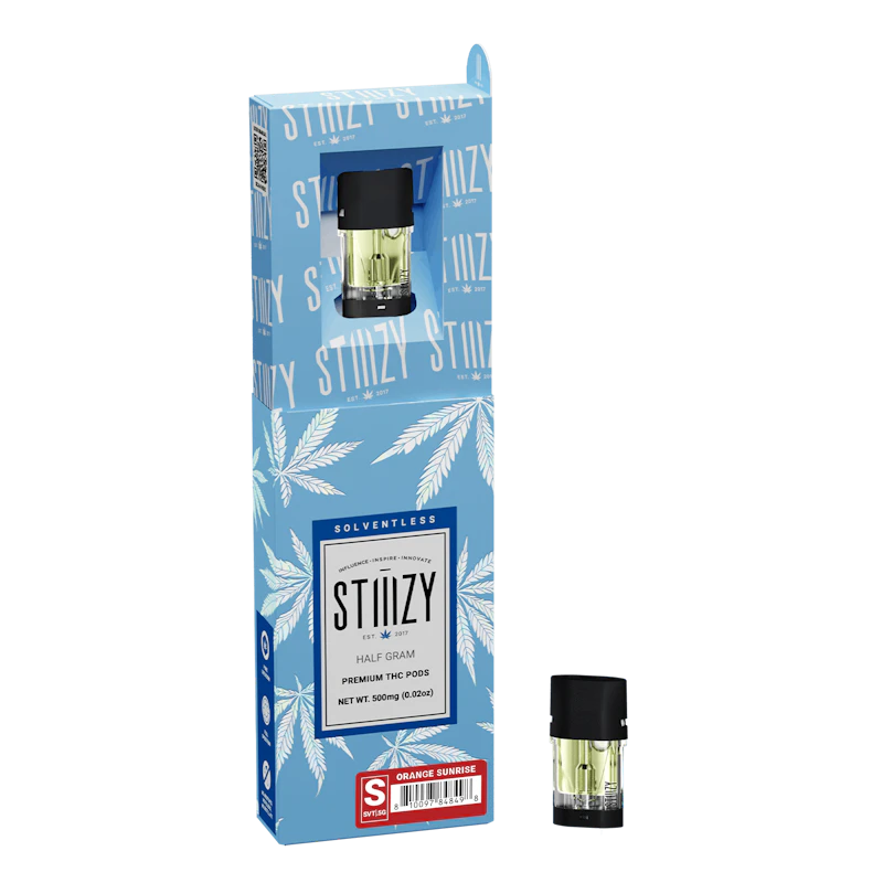 STIIIZY Vape Cartridge - ORANGE SUNRISE .5G Solventless Live Rosin Pod - STIIIZY, Cartridges