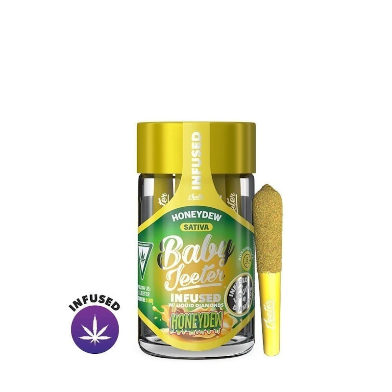 Jeeter Honeydew · Baby Infused Minis · 0.5g each · 5pk, Infused Pre-Rolls
