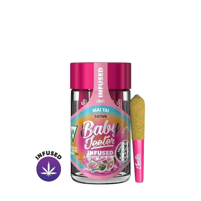 Jeeter Mai Tai · Baby Infused Minis · 0.5g each · 5pk, Infused Pre-Rolls
