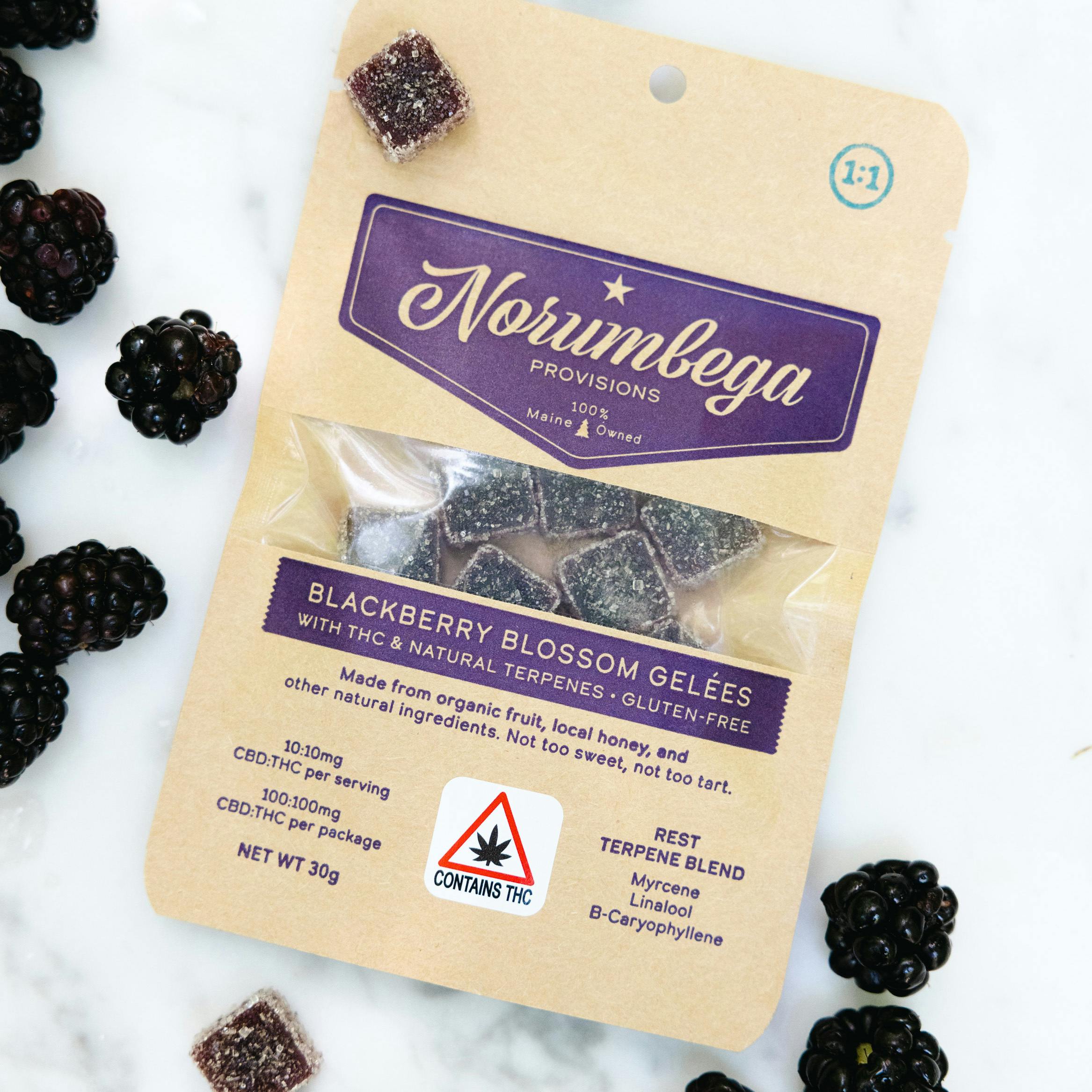 Blackberry Blossom REST Gelées 200mg (1:1 with CBD) by Norumbega Provisions