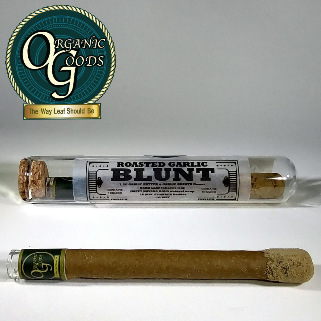 Organic Goods Roasted Garlic Blunt Dipped in Badder & Kief 2.8g Weedmaps