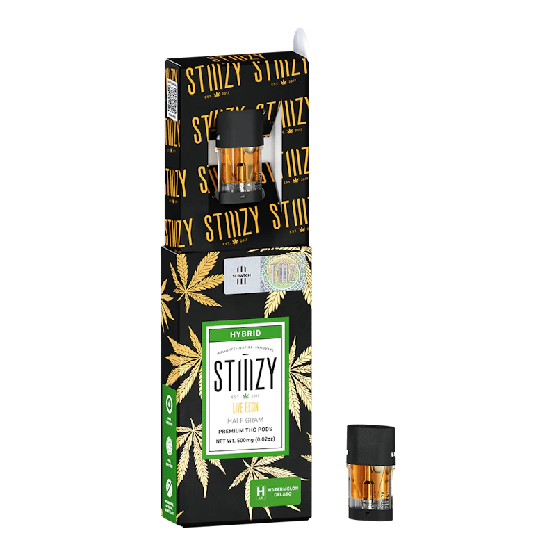 STIIIZY Vape Cartridge - WATERMELON GELATO .5G Live Resin Pod - STIIIZY, Cartridges