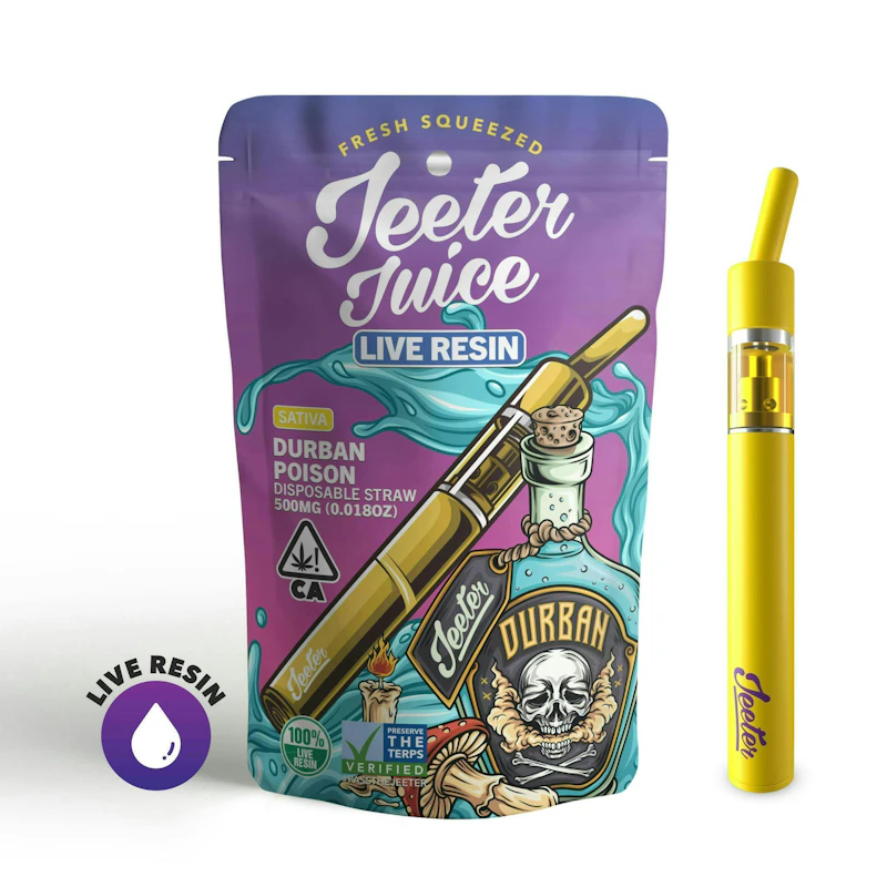 Jeeter Durban Poison · Live Resin Straw Disposable · 0.5g, Disposables
