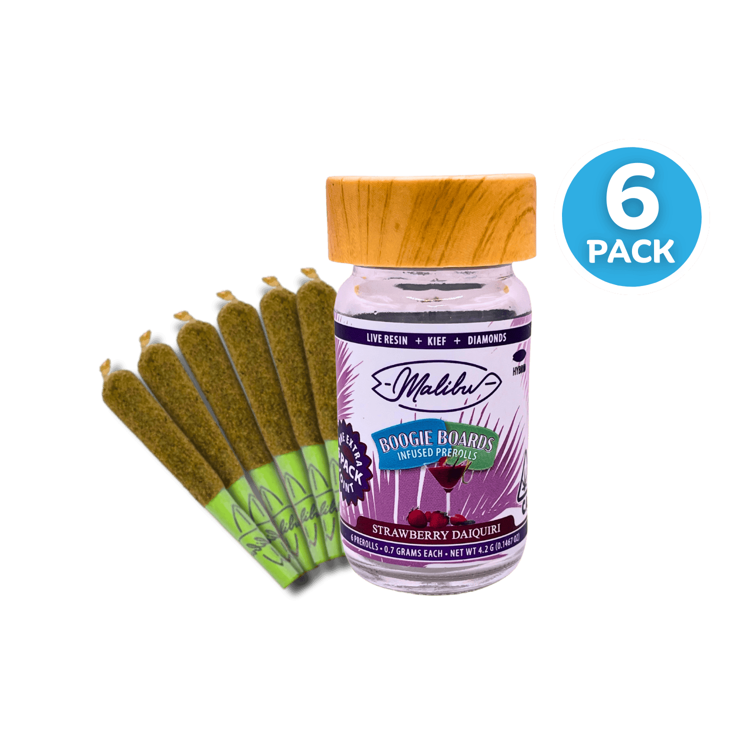 Boogie Boards | Strawberry Daiquiri | 6pk Infused Prerolls 4.2g
