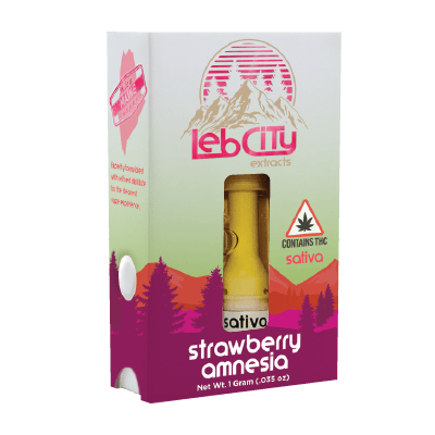 Strawberry Amnesia 1G Vape Cart by LebCity Extracts