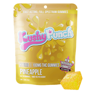 KUSHY PUNCH - Kushy Punch - Hybrid Pineapple INDIVIDUAL GUMMIES 100MG