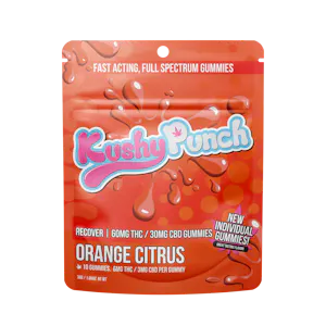 KUSHY PUNCH - Kushy Punch 10pk Gummies Recover Orange Citrus CBD 2:1