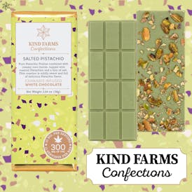 Salted Pistachio Bar 300mg THC - Kind Farms Confections