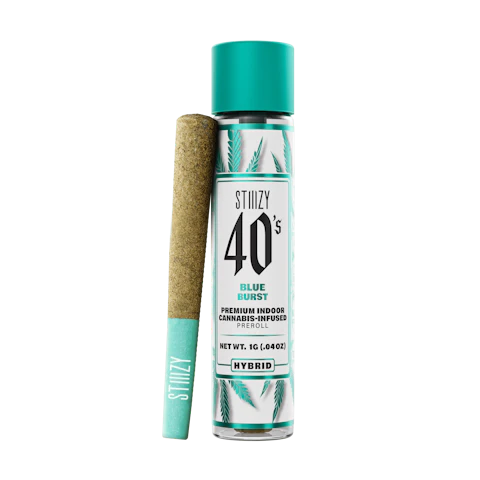 STIIIZY - BLUE BURST - 1G 40's Infused Preroll, Infused Pre-Rolls