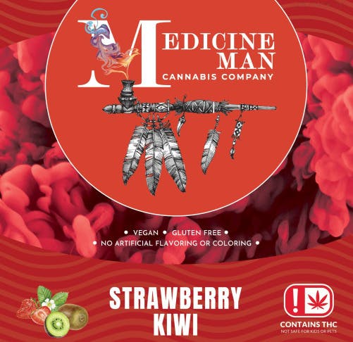 Medicine Man Gummies 1:1 50mg- Sour Swanky Strawberry Kiwi by Medicine Man