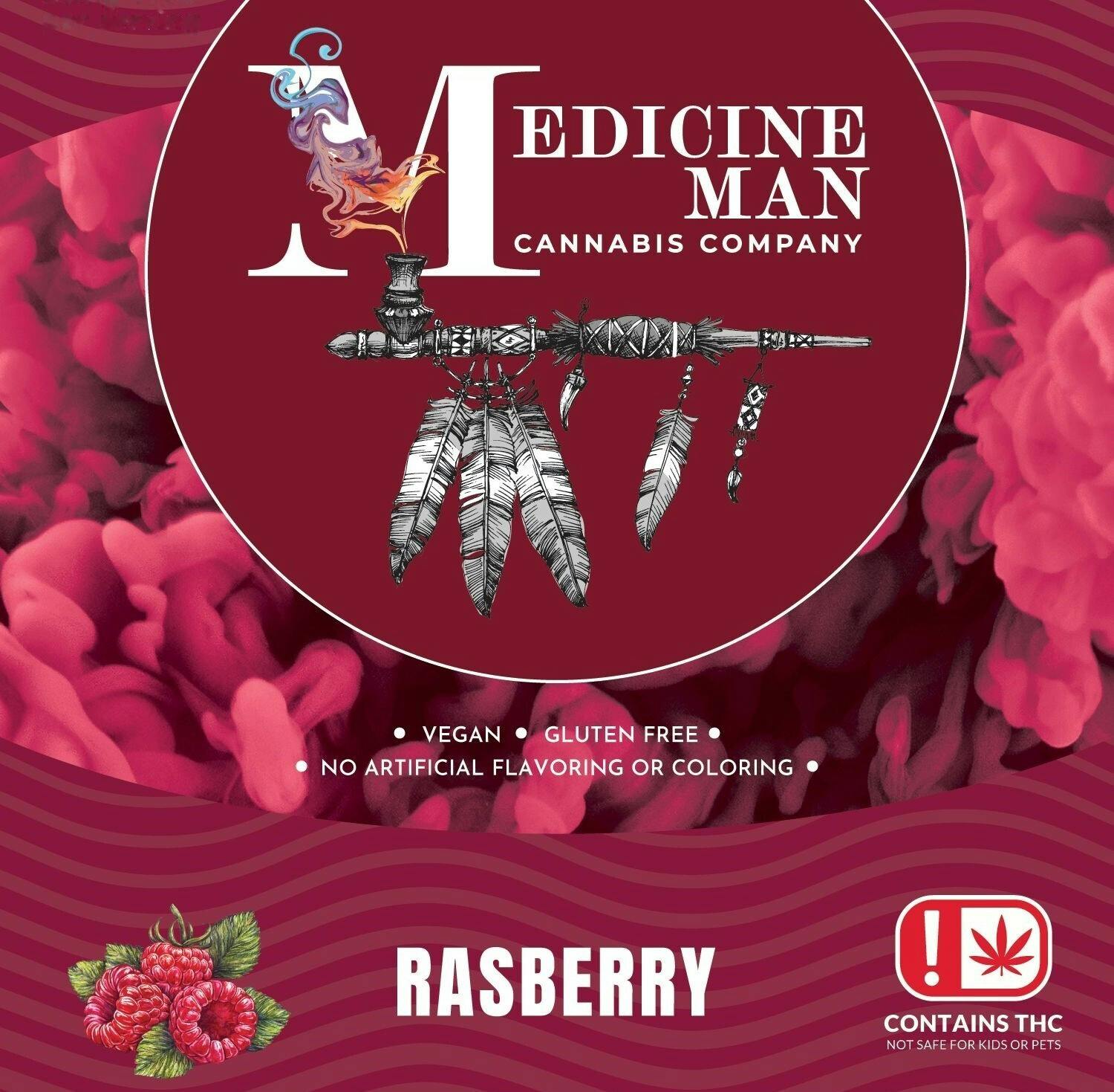 Medicine Man Gummies 1:1 50mg- Sour Radiant Raspberry - Medicine Man