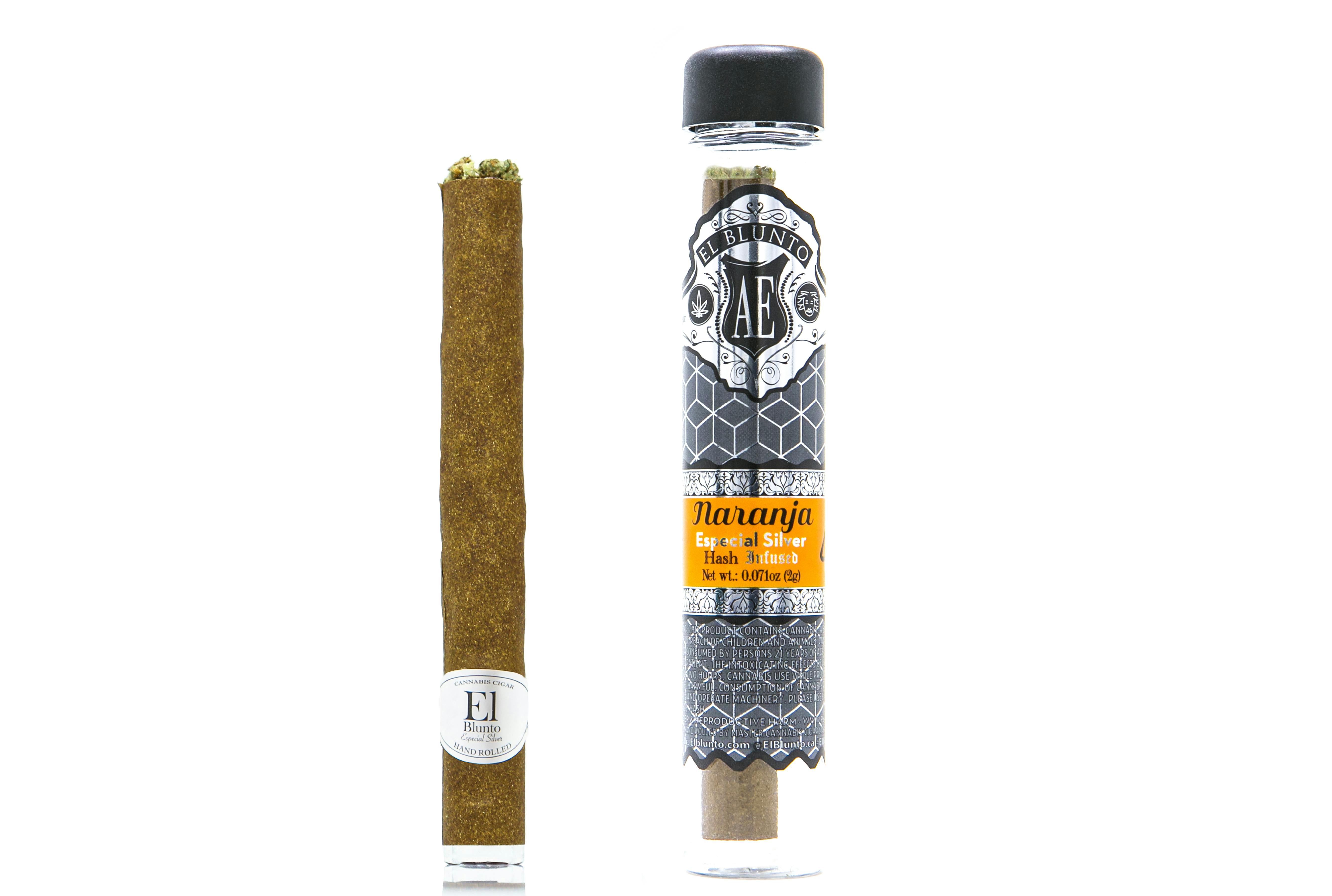 El Blunto Especial: Silver Naranja Cannabis Cigar