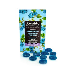 Blue Raspberry INDICA Fruit Chews, 100 mg THC - NV