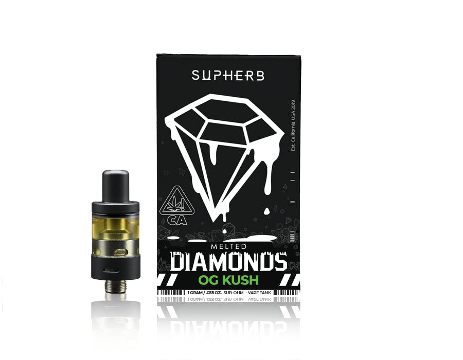 Supherb OG Kush Indica VVS Diamonds Cartridge 1g Supherb Technology