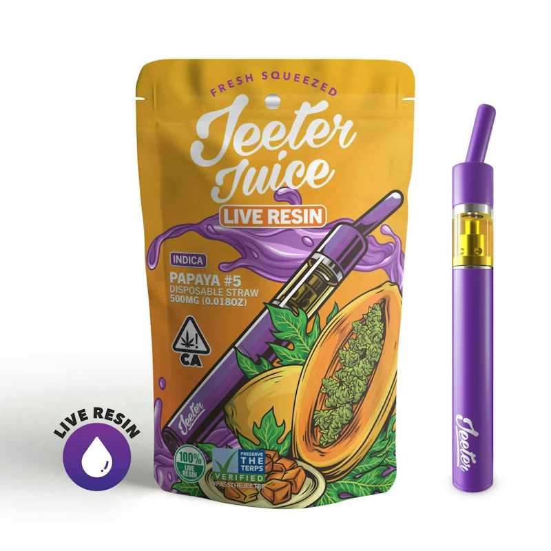 Jeeter Papaya #5 · Live Resin Straw Disposable · 0.5g, Disposables