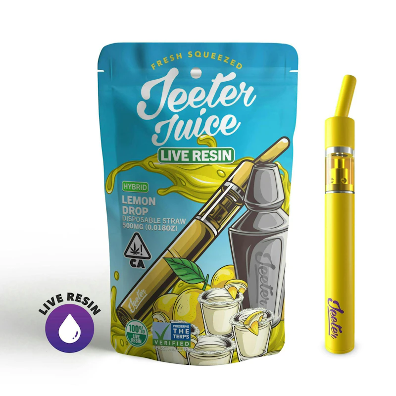Jeeter Lemon Drop · Live Resin Straw Disposable · 0.5g, Disposables