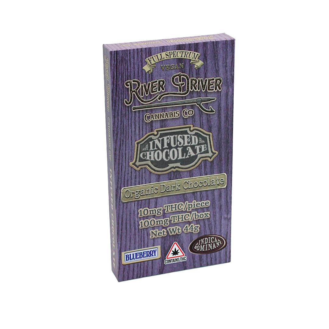 Blueberry Dark Chocolate Bar (Indica) 100mg by River Driver Cannabis Co
