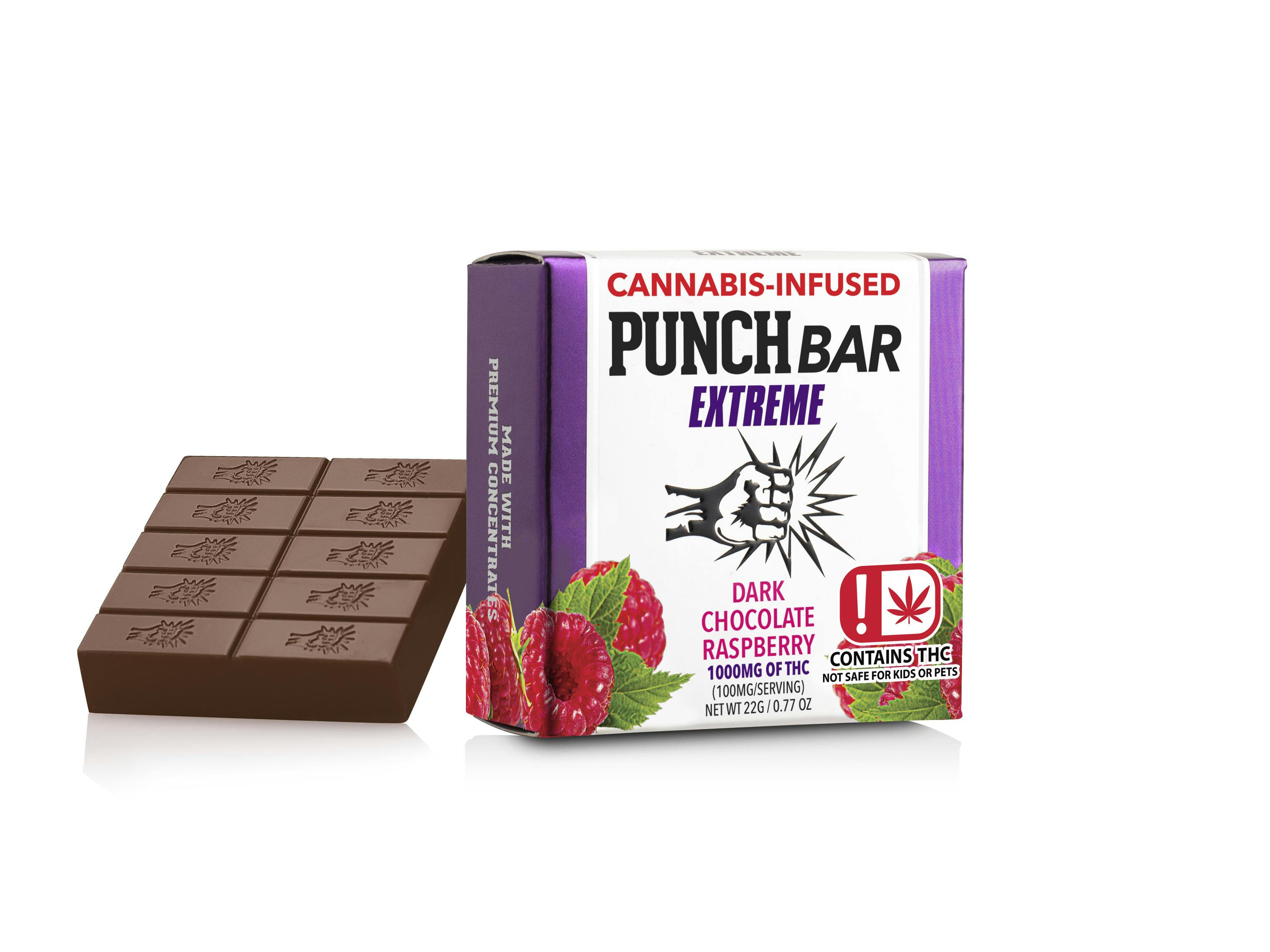 Dark Chocolate Raspberry Extreme PunchBar 1,000mg (OK) Punch Edibles