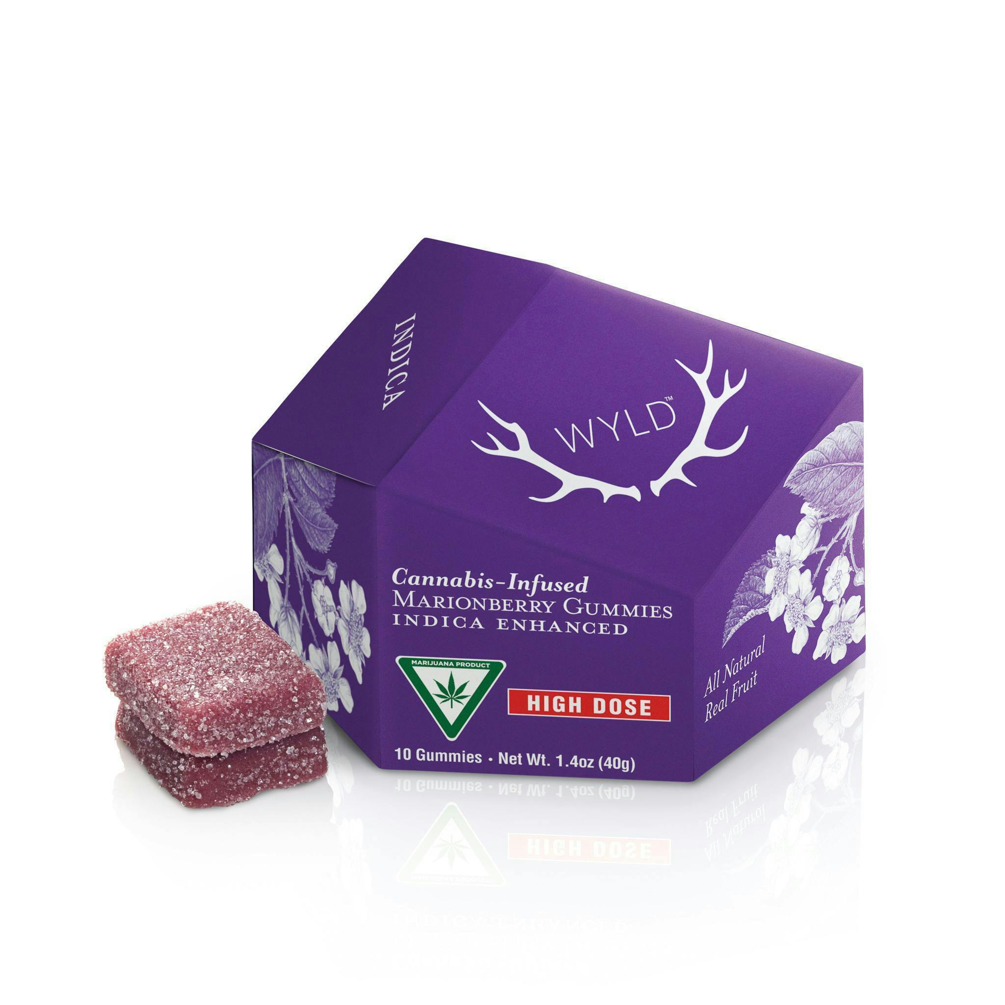 HIGH DOSE | Marionberry Indica Enhanced Gummies | 200mg | 10ct | 20mg/ea by Wyld