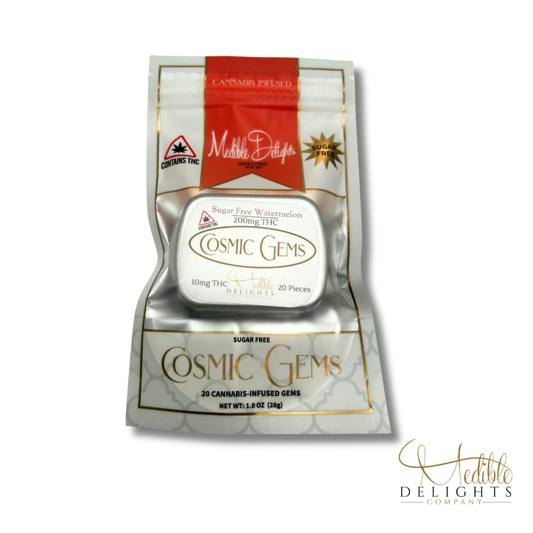 Sugar Free Watermelon Cosmic Gems (Indica)(vegan) by Medible Delights
