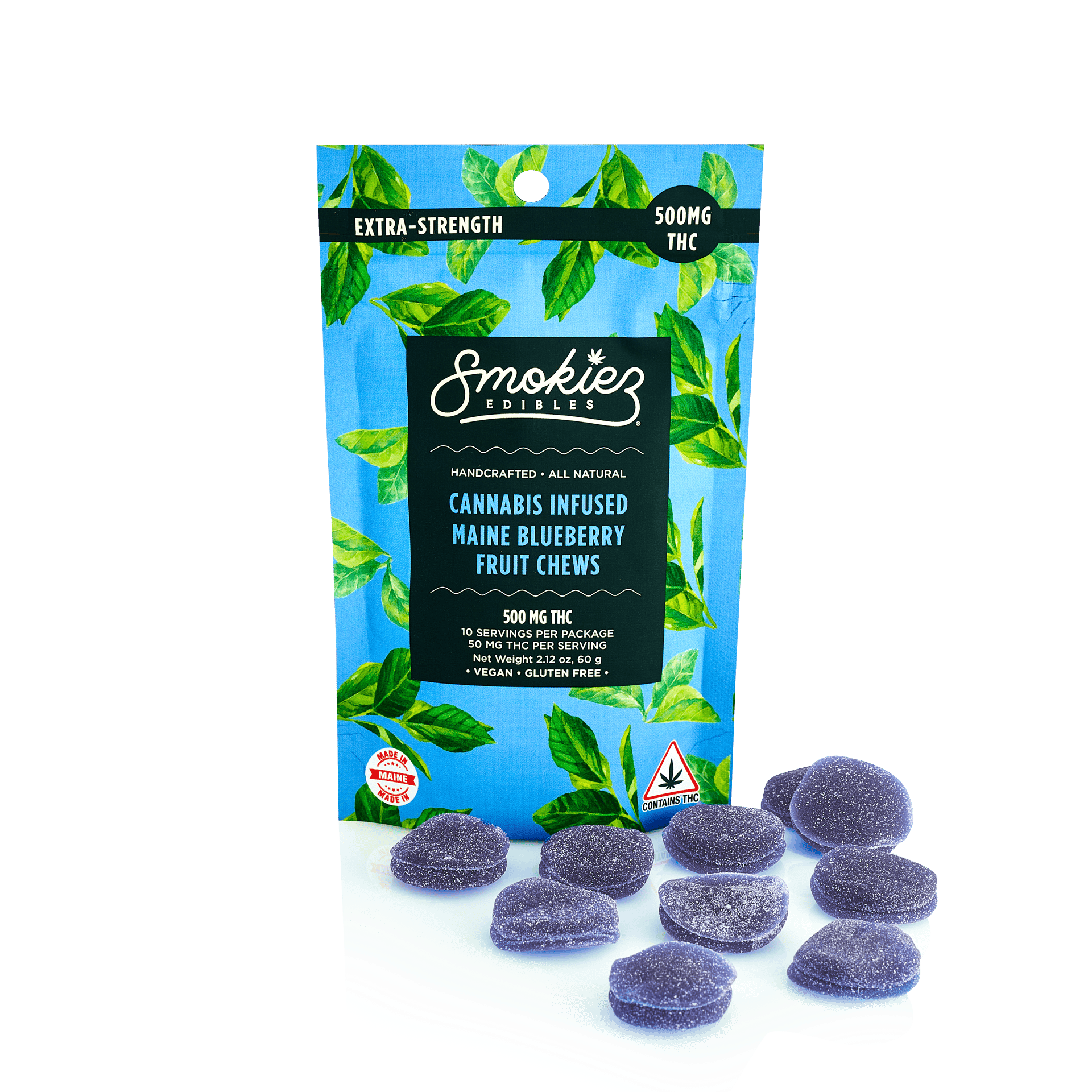 Maine Blueberry Gummies | 500mg | 10ct | 50mg/ea by Smokiez Edibles