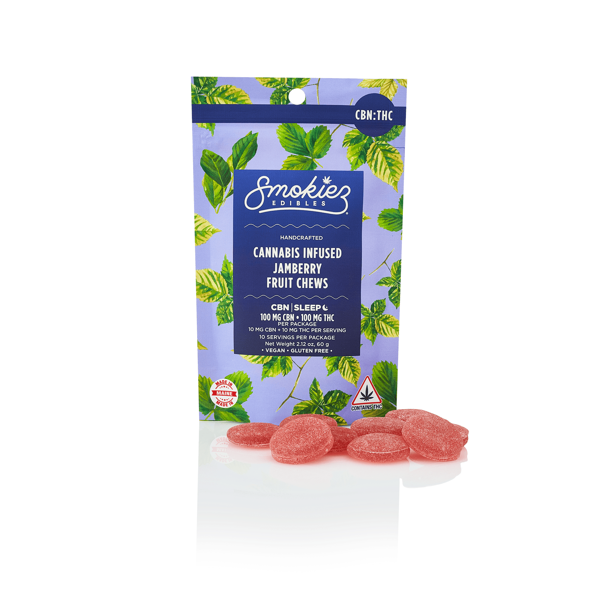 Jamberry THC:CBN 1:1 Gummies | 100mg | 10ct | 10mg/ea by Smokiez Edibles