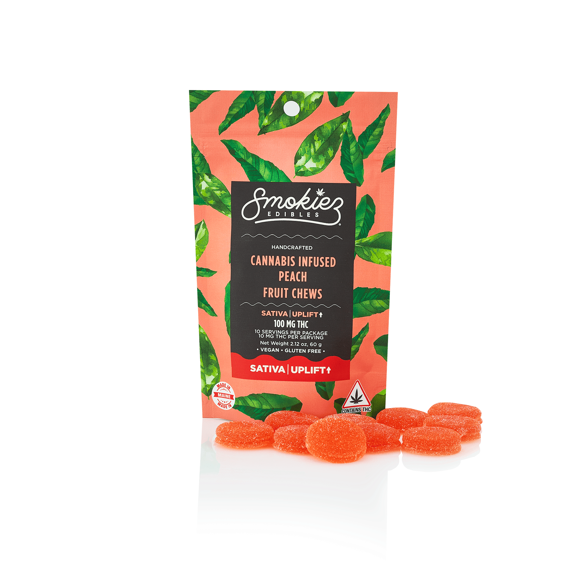 Peach Gummies | 100mg | 10ct | 10mg/ea by Smokiez Edibles