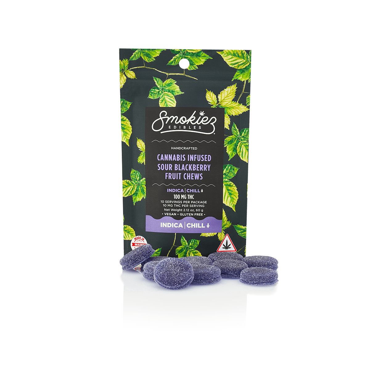 Smokiez INDICA Sour Blackberry Fruit Chews - 100mg - ME