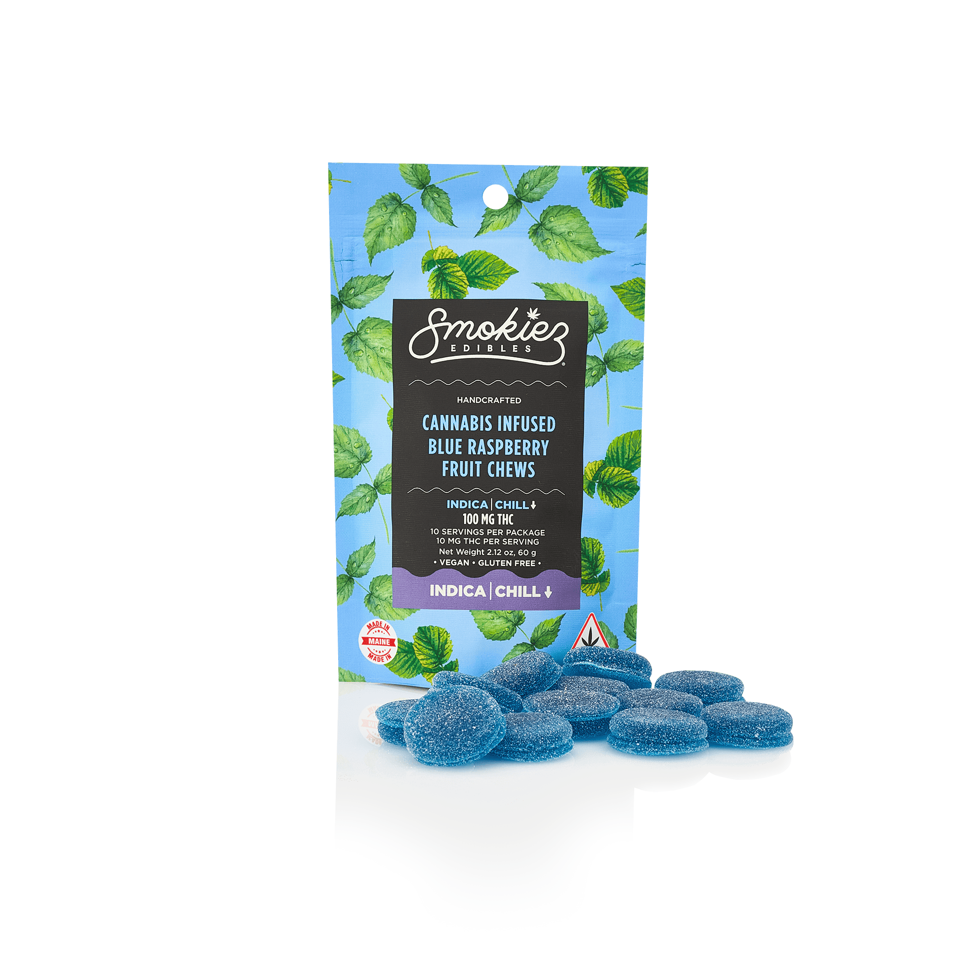 Smokiez INDICA Blue Raspberry Fruit Chews - 100mg - ME